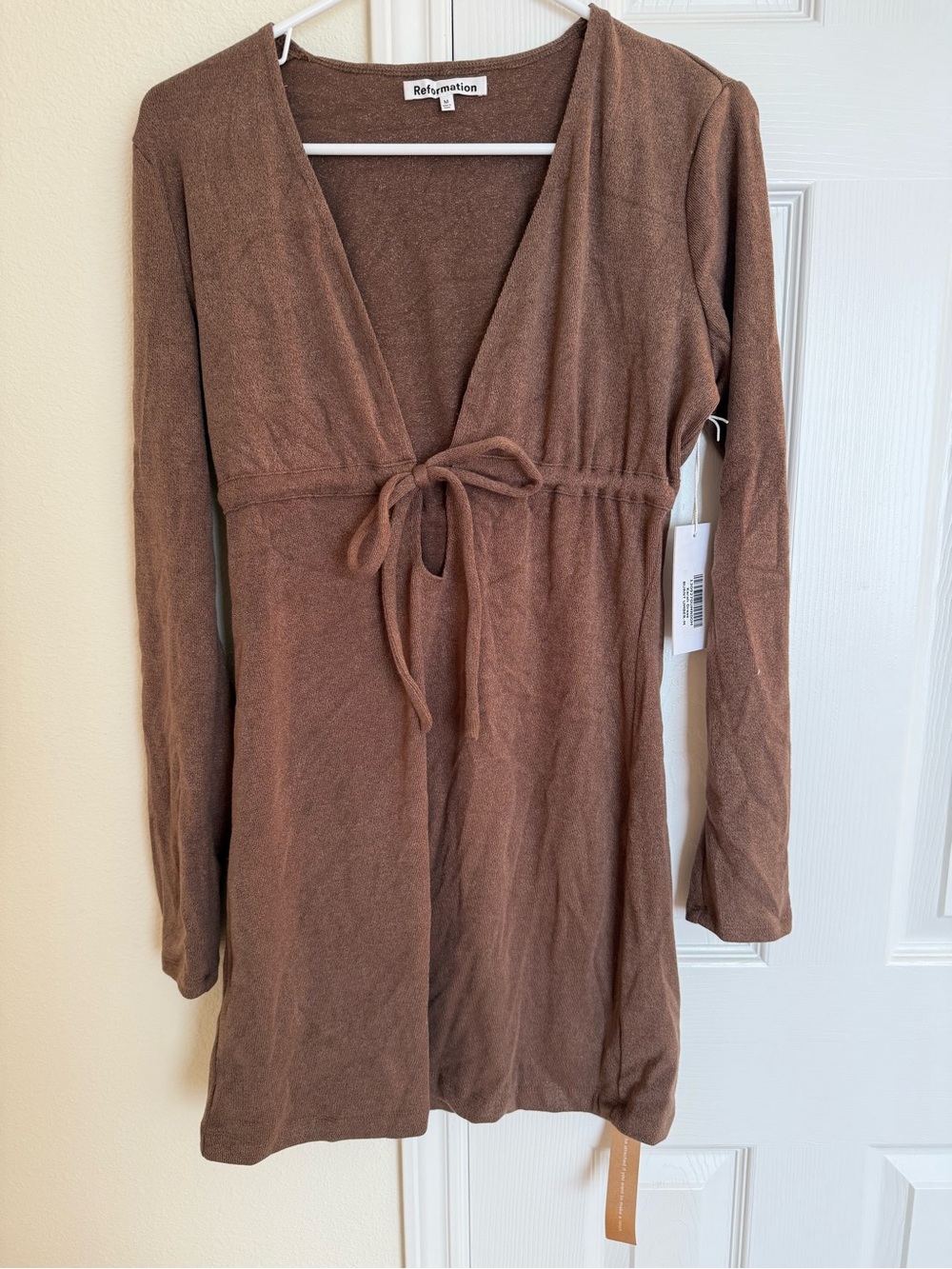 Reformation Karah Mini Dress Burn Umber NWT